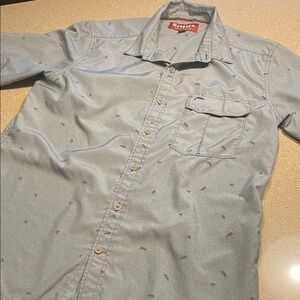 Simms Gray Patterned Button Down Shirt